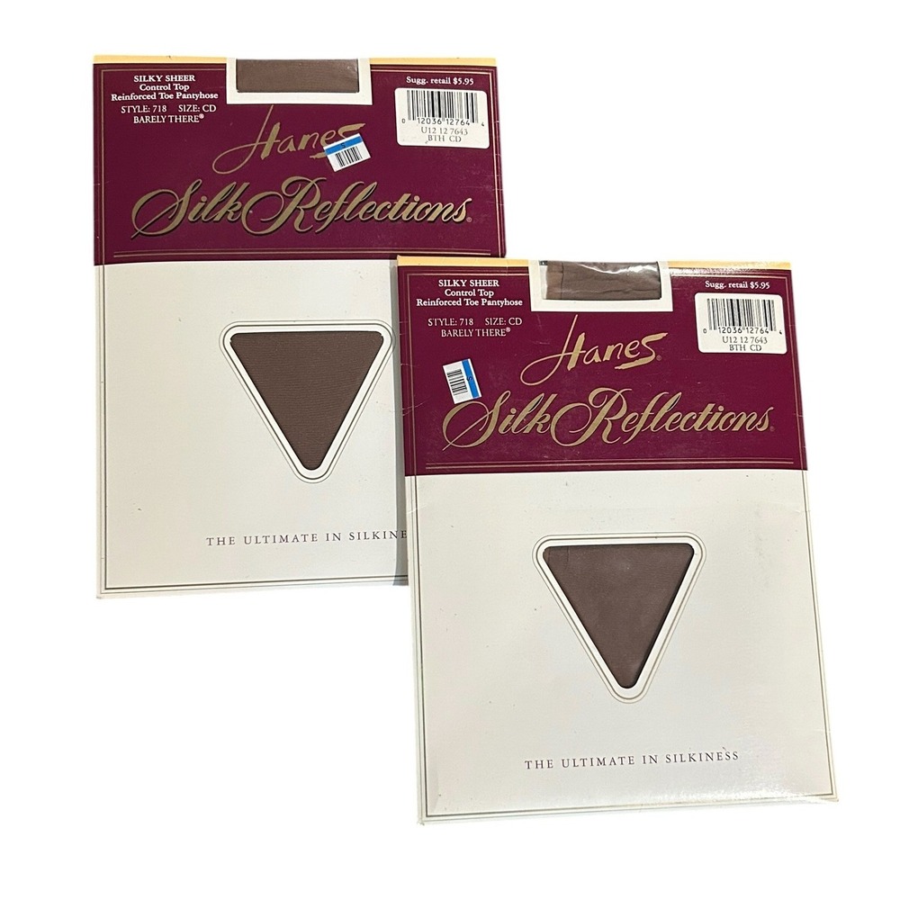Hanes Silk Reflections Vintage Pantyhose Silky Sheer Control Top 2pk Style 718